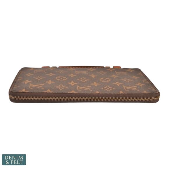 Louis Vuitton Brown Monogram Poche Escapade Wallet Zippered Travel Clutch RARE - Picture 3 of 15